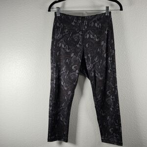 Tek Gear Dark Gray Patterned Leggings Size Medium